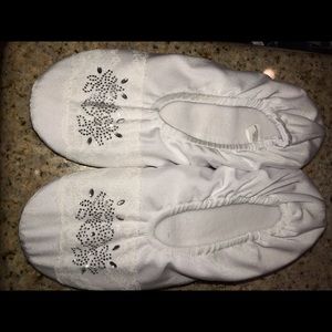 White wedding or special occasion ballerina slippers